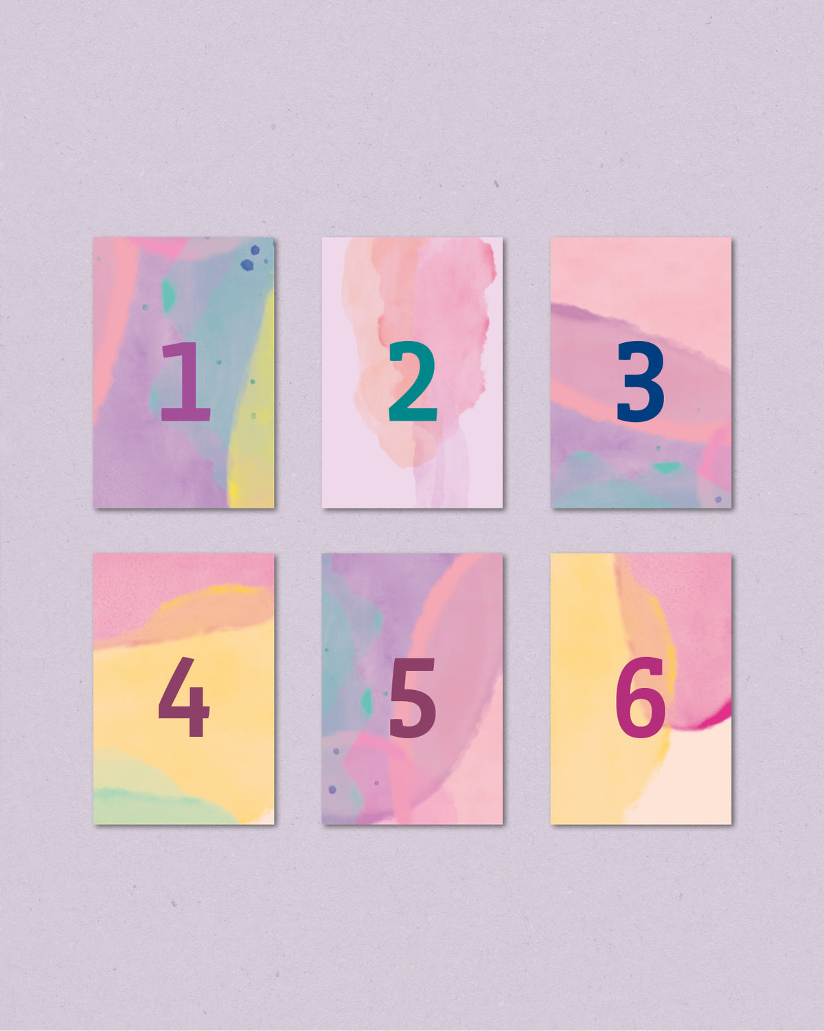 Adventskalender-Zahlen Aquarell
