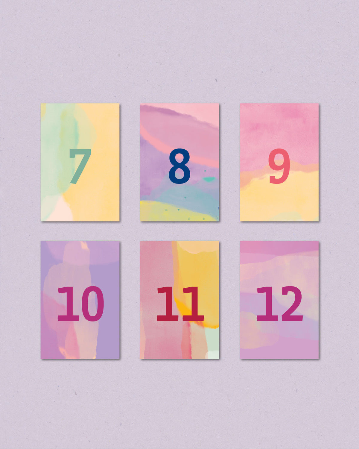 Adventskalender-Zahlen Aquarell