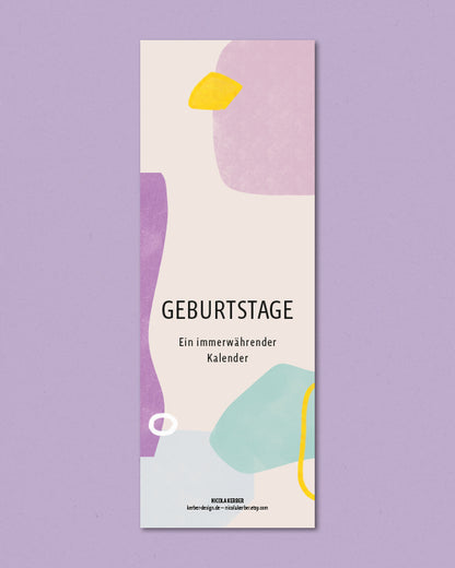 Geburtstagskalender (immerwährend) // halbes DIN A4