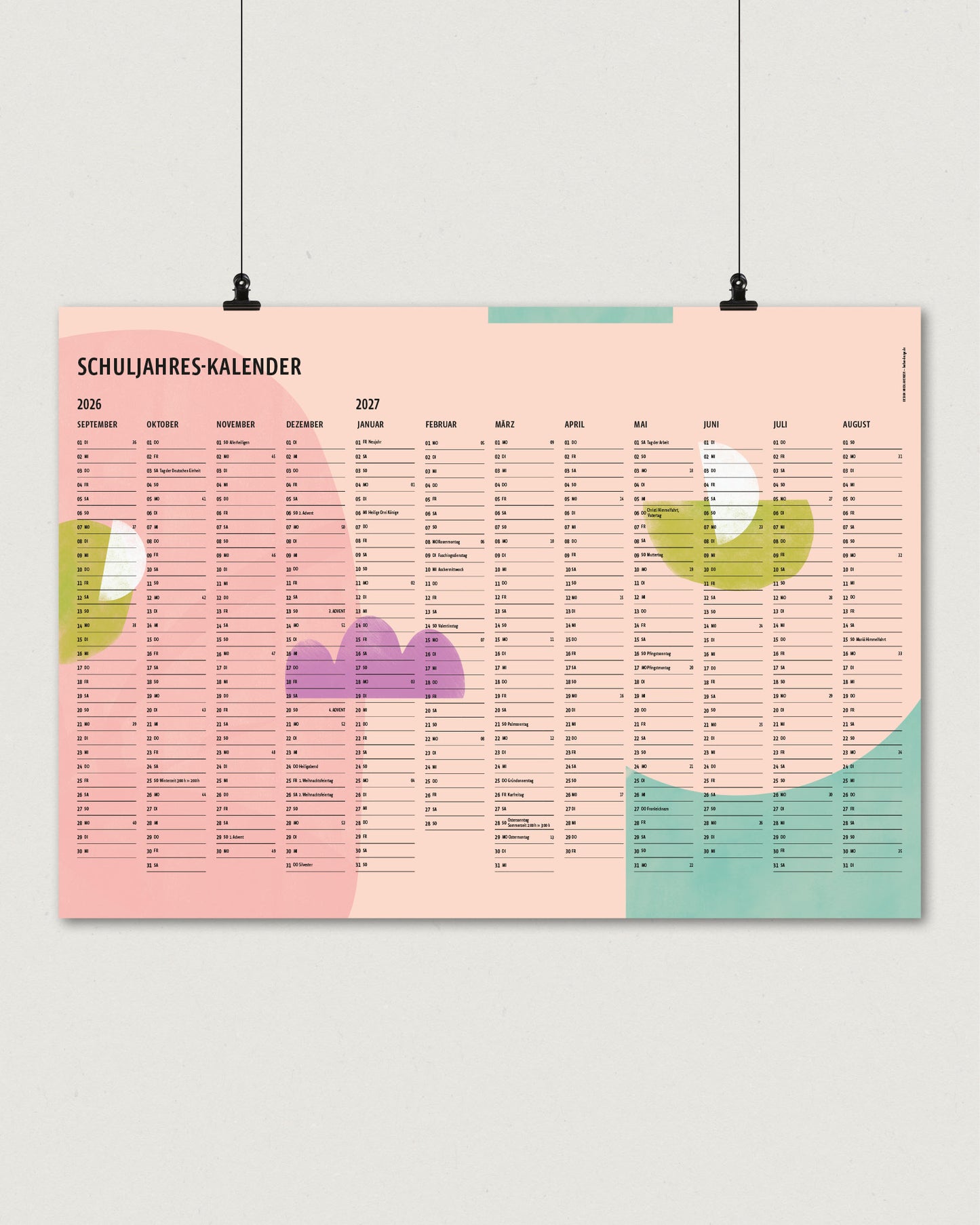 Schuljahreskalender 2026/27 // A2
