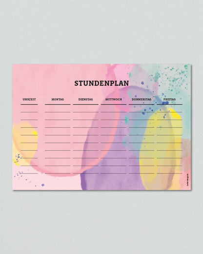 Stundenplan Bubble-Aquarell // A5, A4