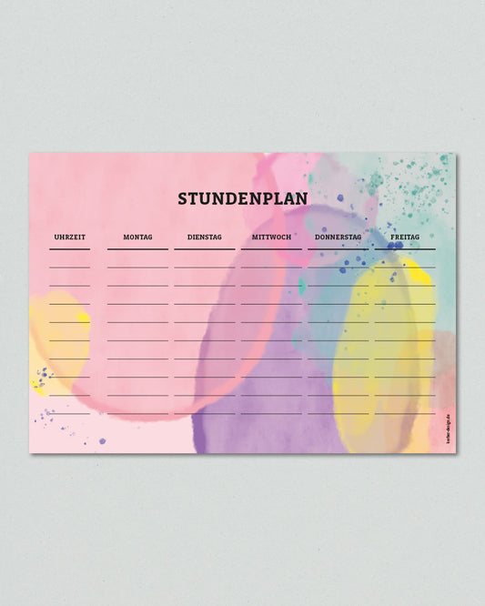 Stundenplan Bubble-Aquarell // A5, A4