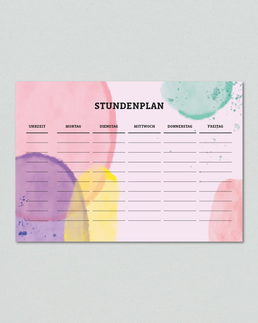 Stundenplan Bubble-Aquarell // A5, A4